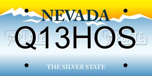 Q13HOS Nevada License Plate