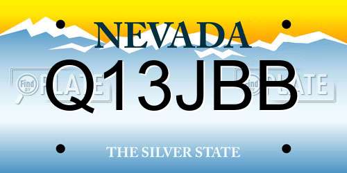 Q13JBB Nevada License Plate