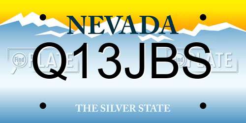 Q13JBS Nevada License Plate