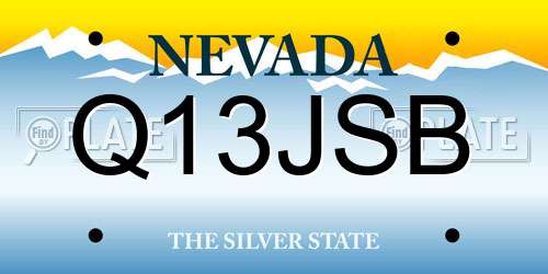 Q13JSB Nevada License Plate