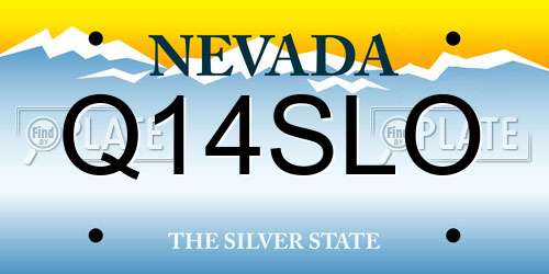 Q14SLO Nevada License Plate