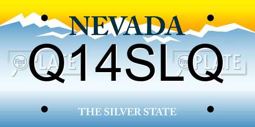 Q14SLQ Nevada License Plate