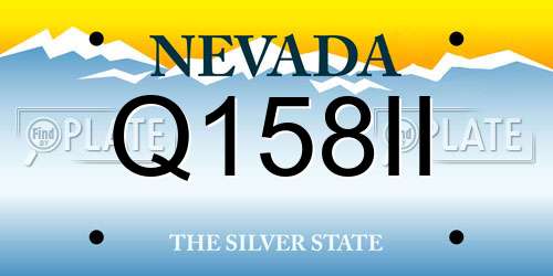 Q158II Nevada License Plate