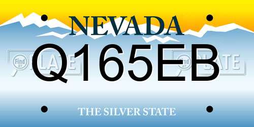 Q165EB Nevada License Plate