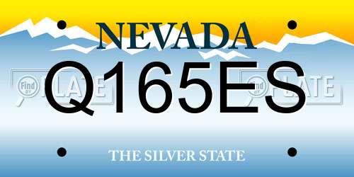 Q165ES Nevada License Plate