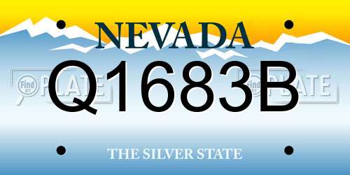 Q1683B Nevada License Plate
