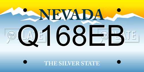 Q168EB Nevada License Plate