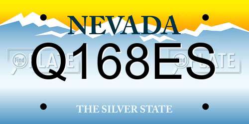 Q168ES Nevada License Plate