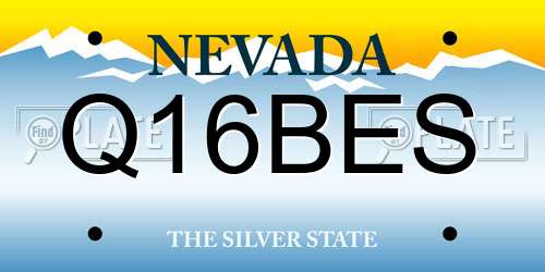 Q16BES Nevada License Plate