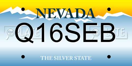 Q16SEB Nevada License Plate