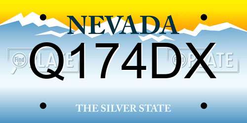 Q174DX Nevada License Plate