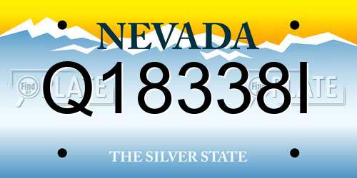 Q18338I Nevada License Plate