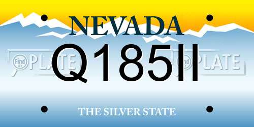 Q185II Nevada License Plate