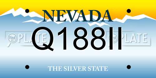 Q188II Nevada License Plate