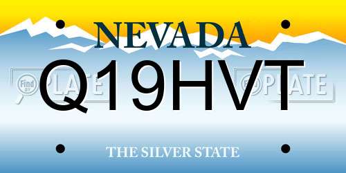 Q19HVT Nevada License Plate