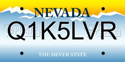 Q1K5LVR Nevada License Plate