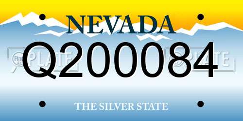 Q200084 Nevada License Plate