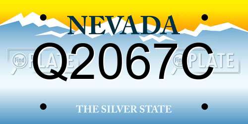 Q2067C Nevada License Plate