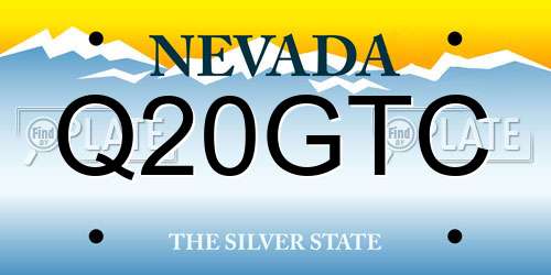 Q20GTC Nevada License Plate