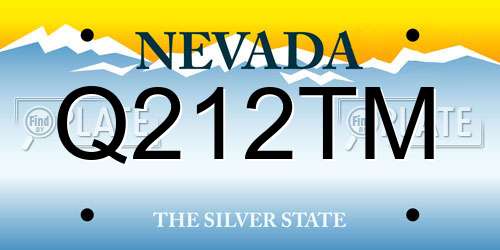 Q212TM Nevada License Plate