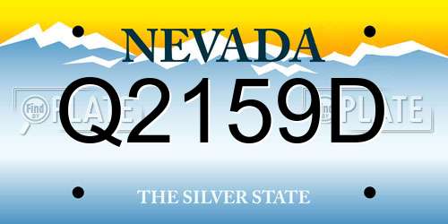 Q2159D Nevada License Plate