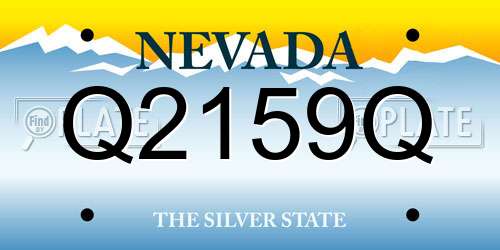 Q2159Q Nevada License Plate