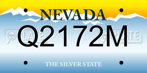 Q2172M Nevada License Plate