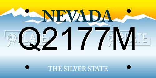 Q2177M Nevada License Plate