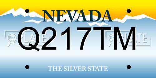 Q217TM Nevada License Plate