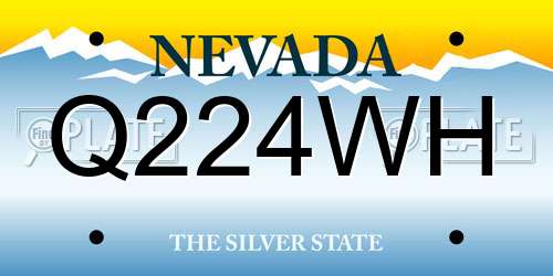 Q224WH Nevada License Plate