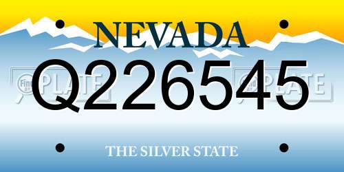 Q226545 Nevada License Plate
