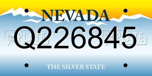 Q226845 Nevada License Plate
