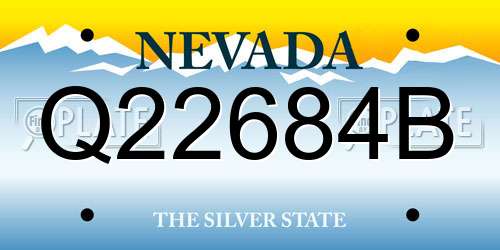 Q22684B Nevada License Plate
