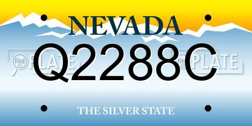 Q2288C Nevada License Plate