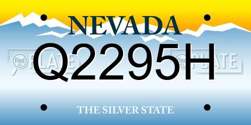 Q2295H Nevada License Plate