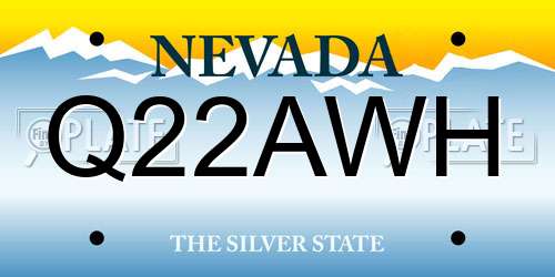 Q22AWH Nevada License Plate