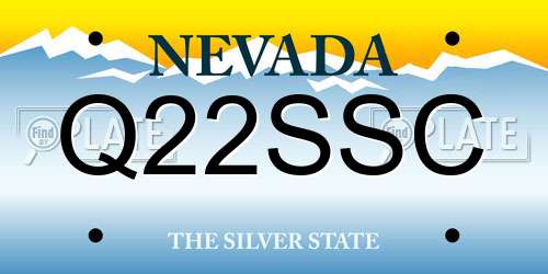 Q22SSC Nevada License Plate