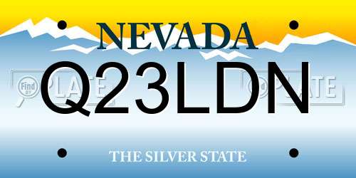 Q23LDN Nevada License Plate
