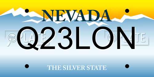 Q23LON Nevada License Plate