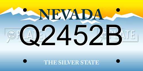 Q2452B Nevada License Plate