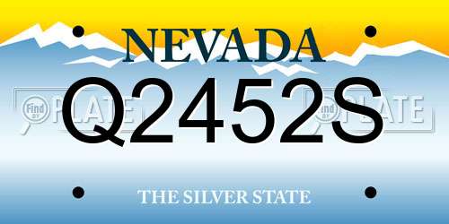 Q2452S Nevada License Plate