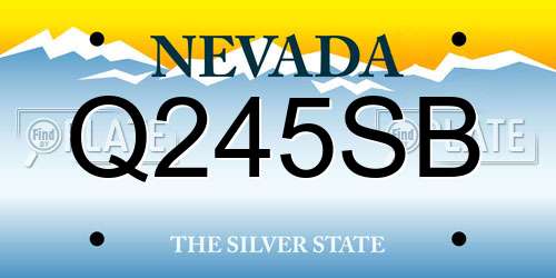 Q245SB Nevada License Plate