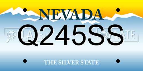 Q245SS Nevada License Plate