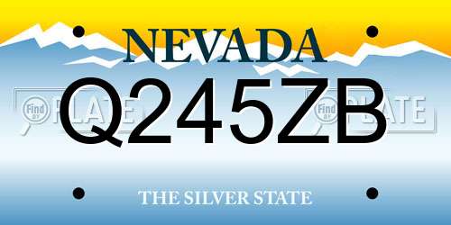 Q245ZB Nevada License Plate
