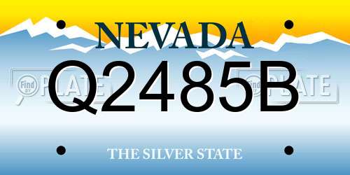 Q2485B Nevada License Plate