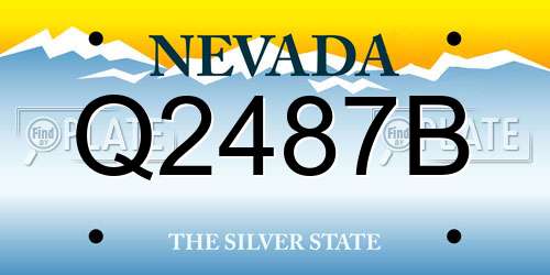 Q2487B Nevada License Plate