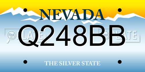 Q248BB Nevada License Plate