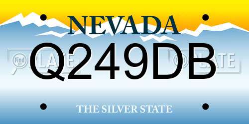 Q249DB Nevada License Plate
