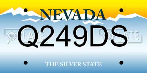 Q249DS Nevada License Plate