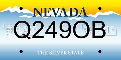 Q249OB Nevada License Plate
